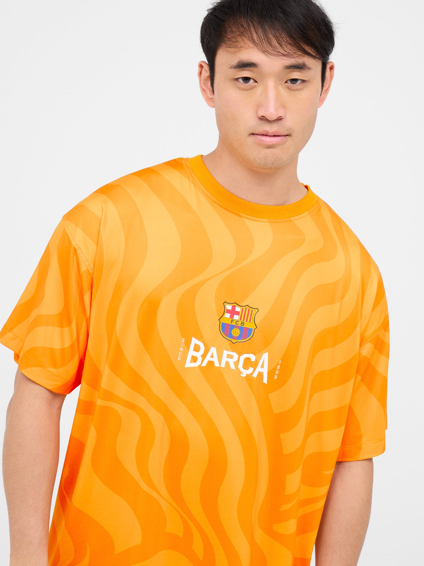 Kurzarm-T-Shirt mit Barça-Muster