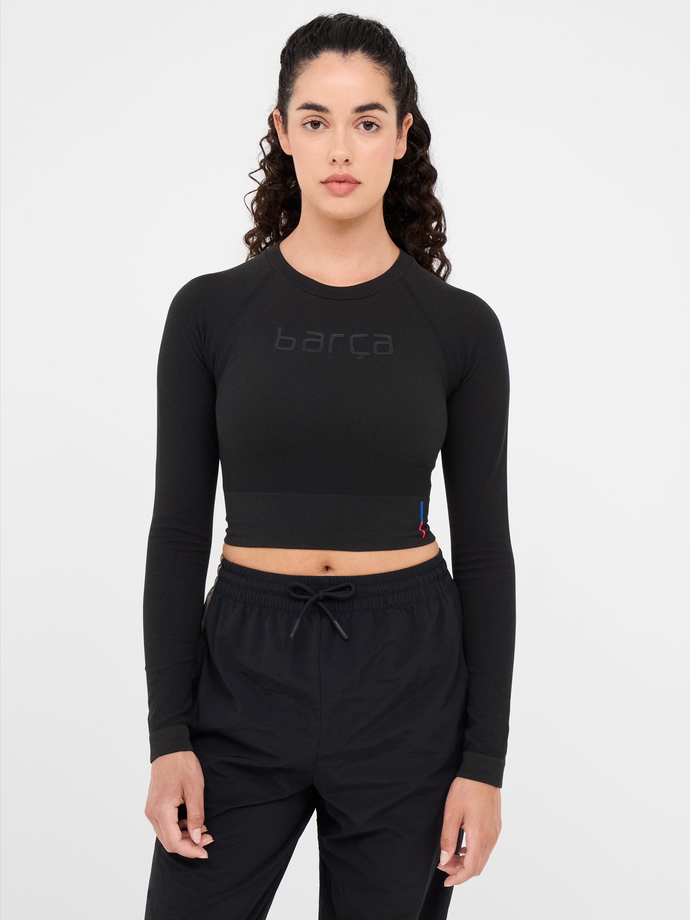 Schwarzes Crop-Top Barça - Damen