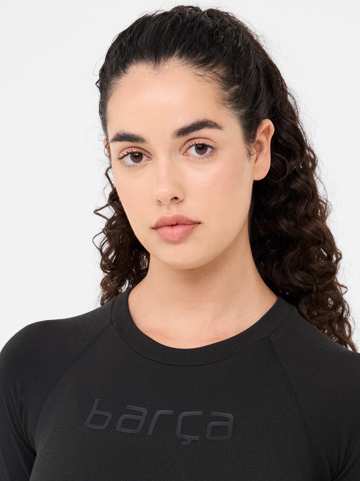 Crop top negro Barça - Mujer