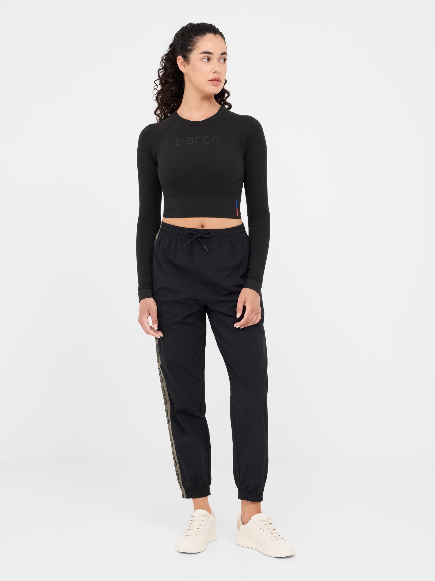 Crop top negro Barça - Mujer