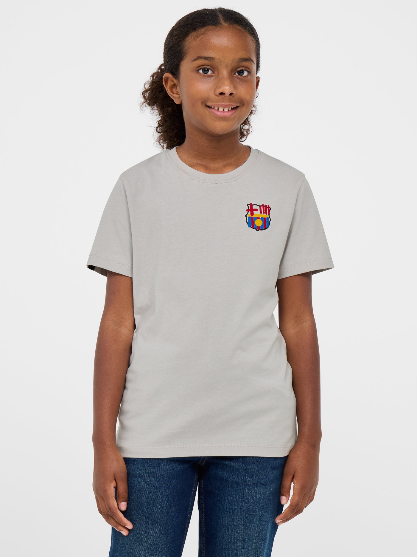 T-shirt gris Barça - Junior
