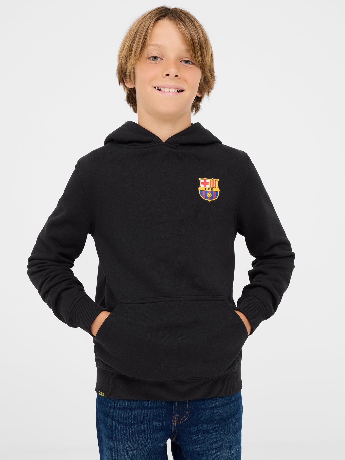 Hoodie black trencadis Barça - Junior