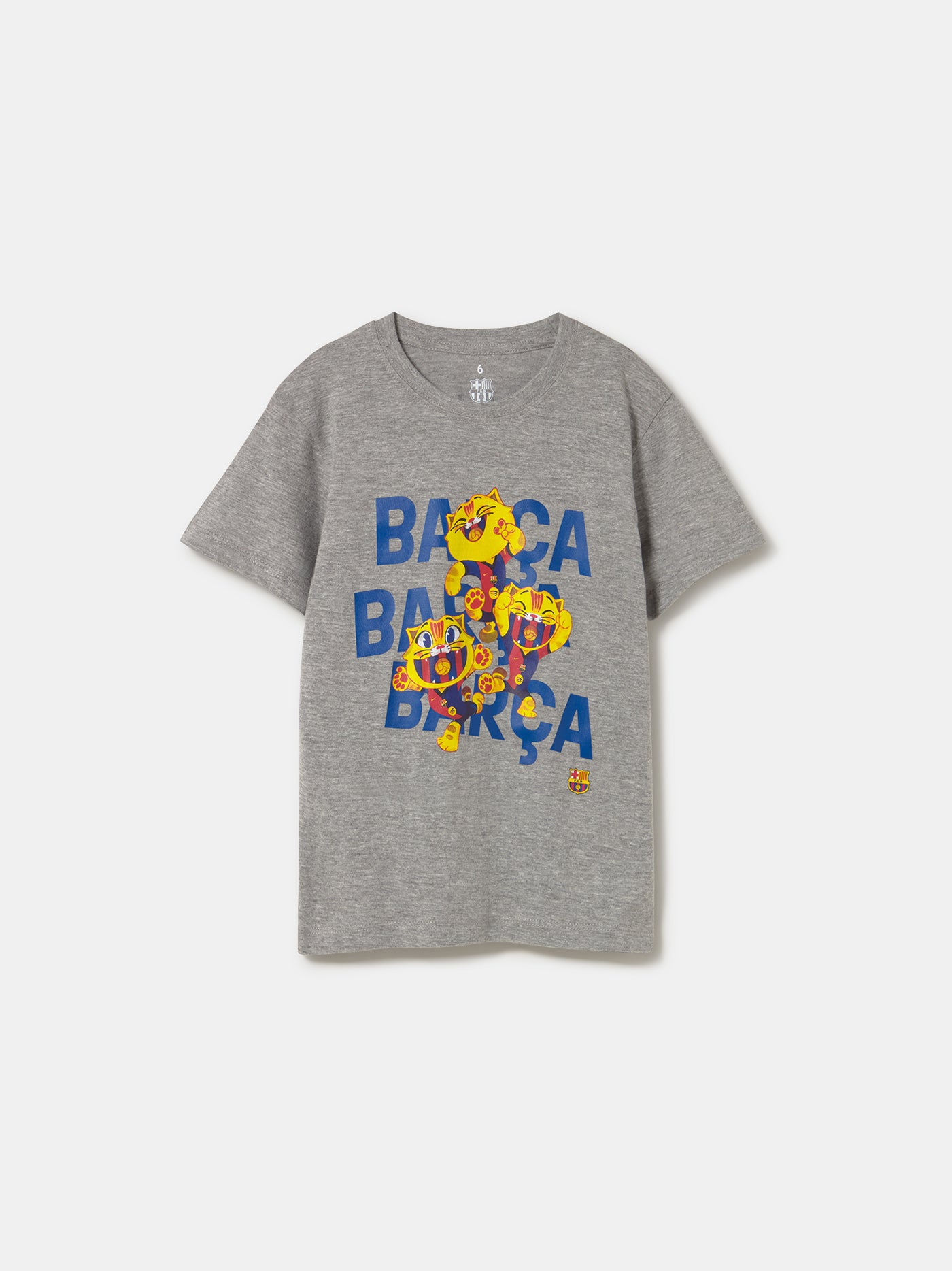 T-Shirt Enfant FC Barcelone – Design BARÇA avec Mascotte CAT