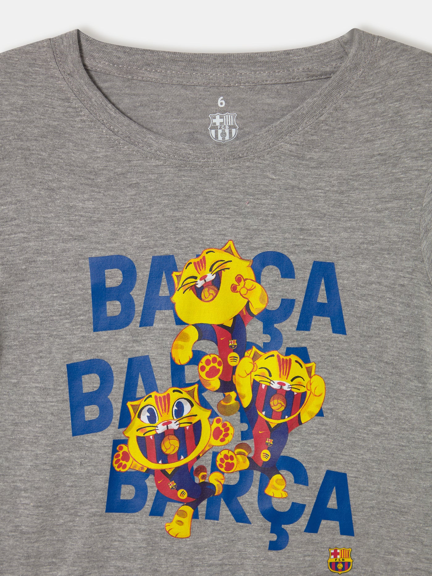 T-Shirt Enfant FC Barcelone – Design BARÇA avec Mascotte CAT