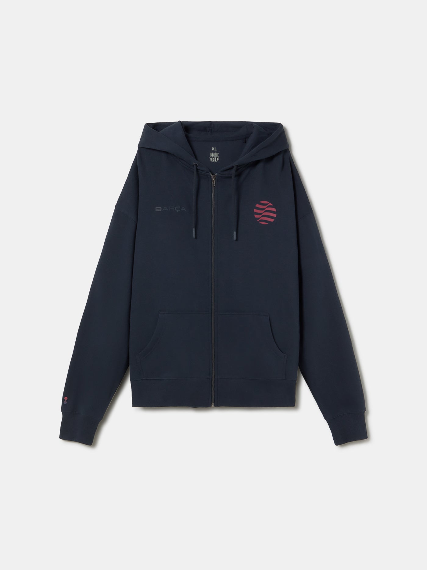 Sweat zippé bleu marine Barça Organic Goals