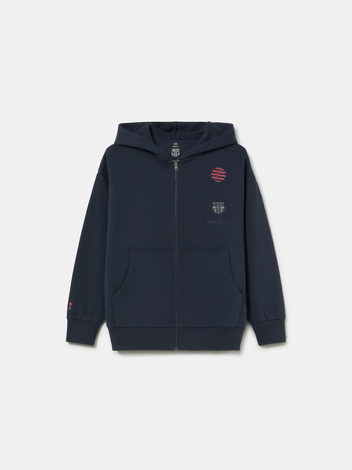 Sweat zippé bleu marine Barça Organic Goals - Junior