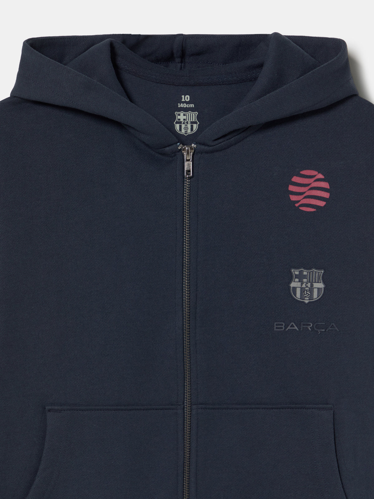 Sweat zippé bleu marine Barça Organic Goals - Junior