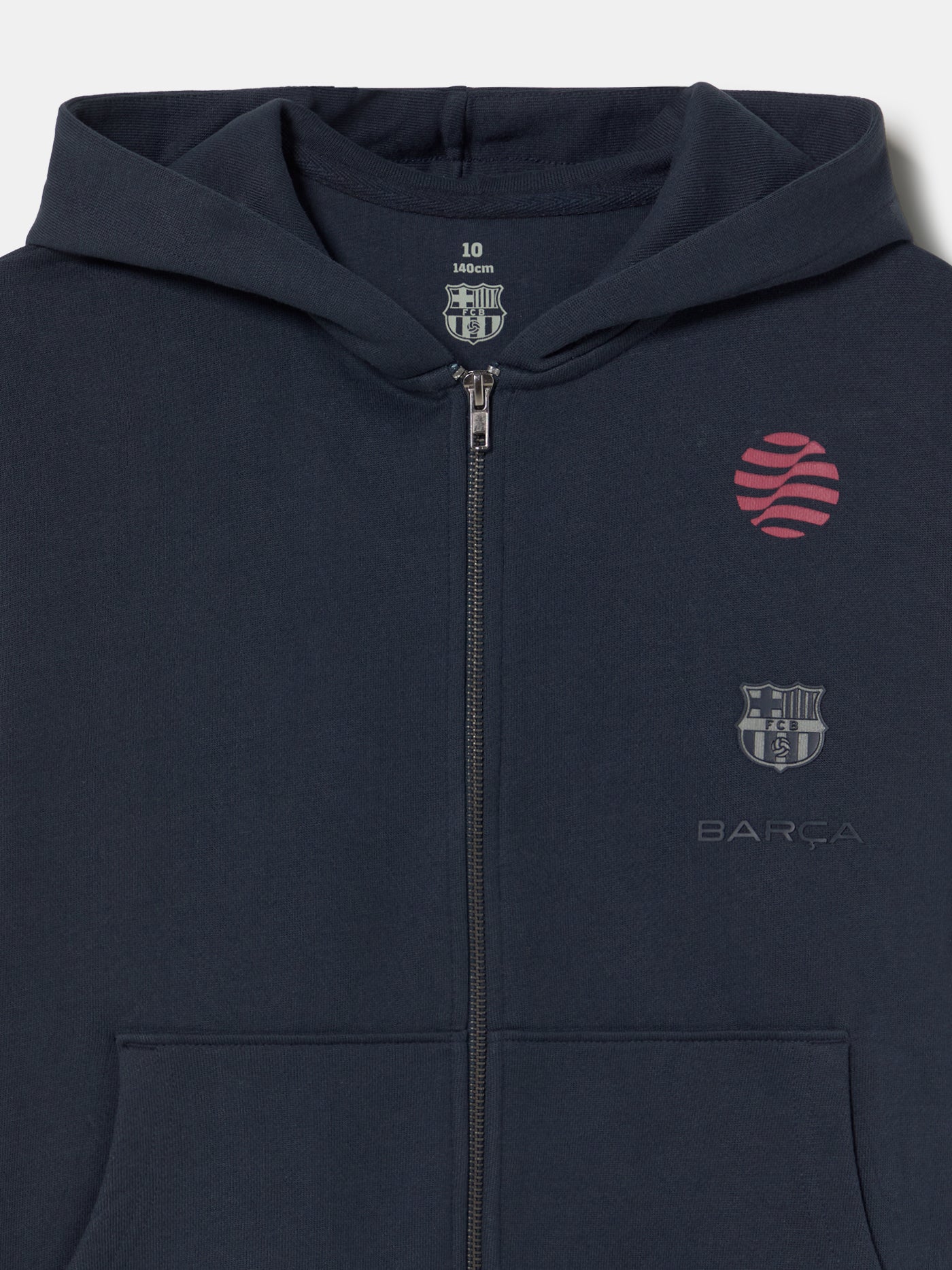 Sweat zippé bleu marine Barça Organic Goals - Junior