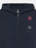 Sweat zippé bleu marine Barça Organic Goals - Junior
