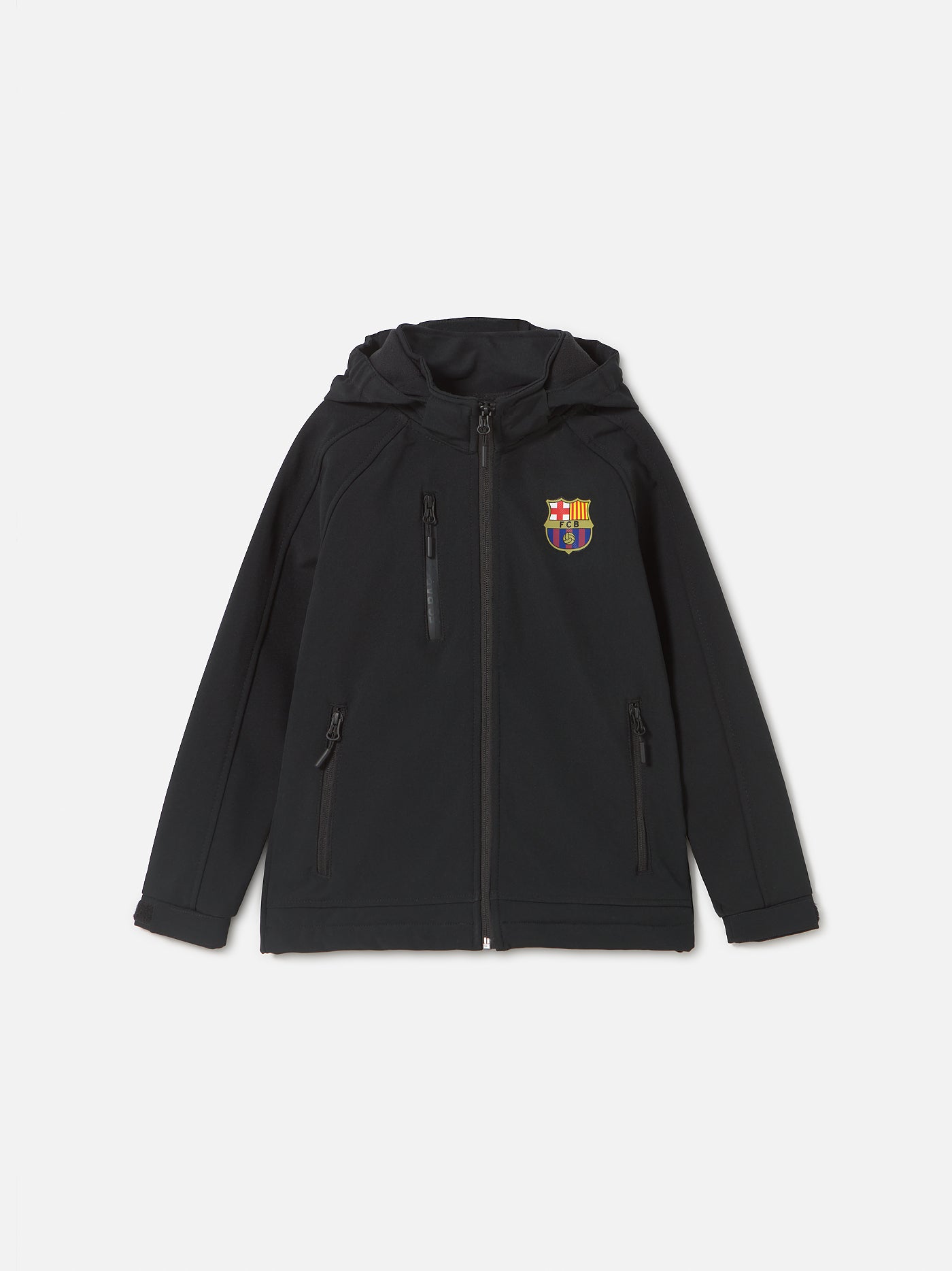 FC Barcelona Hooded black softshell jacket - Junior