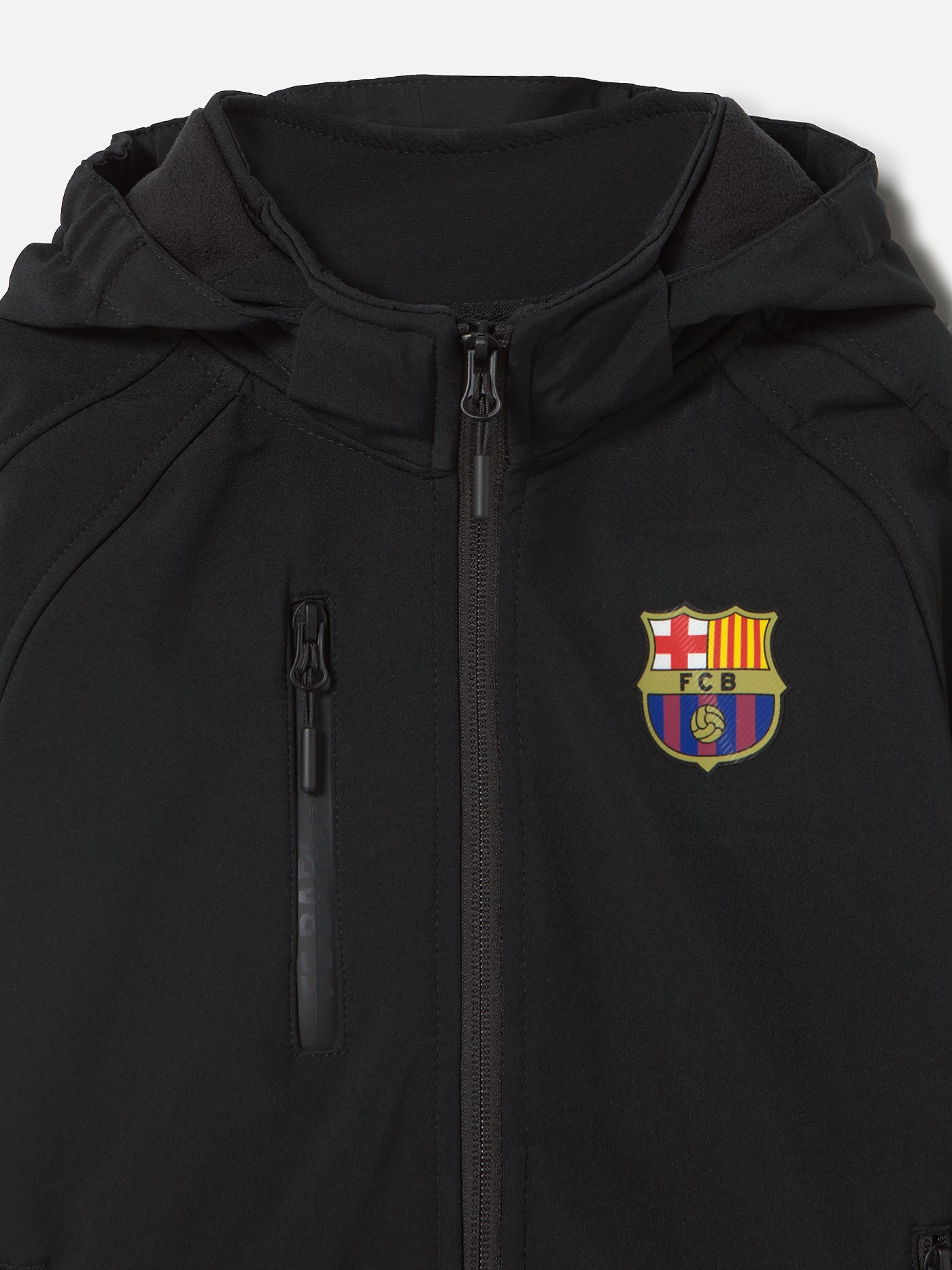 FC Barcelona Hooded black softshell jacket - Junior