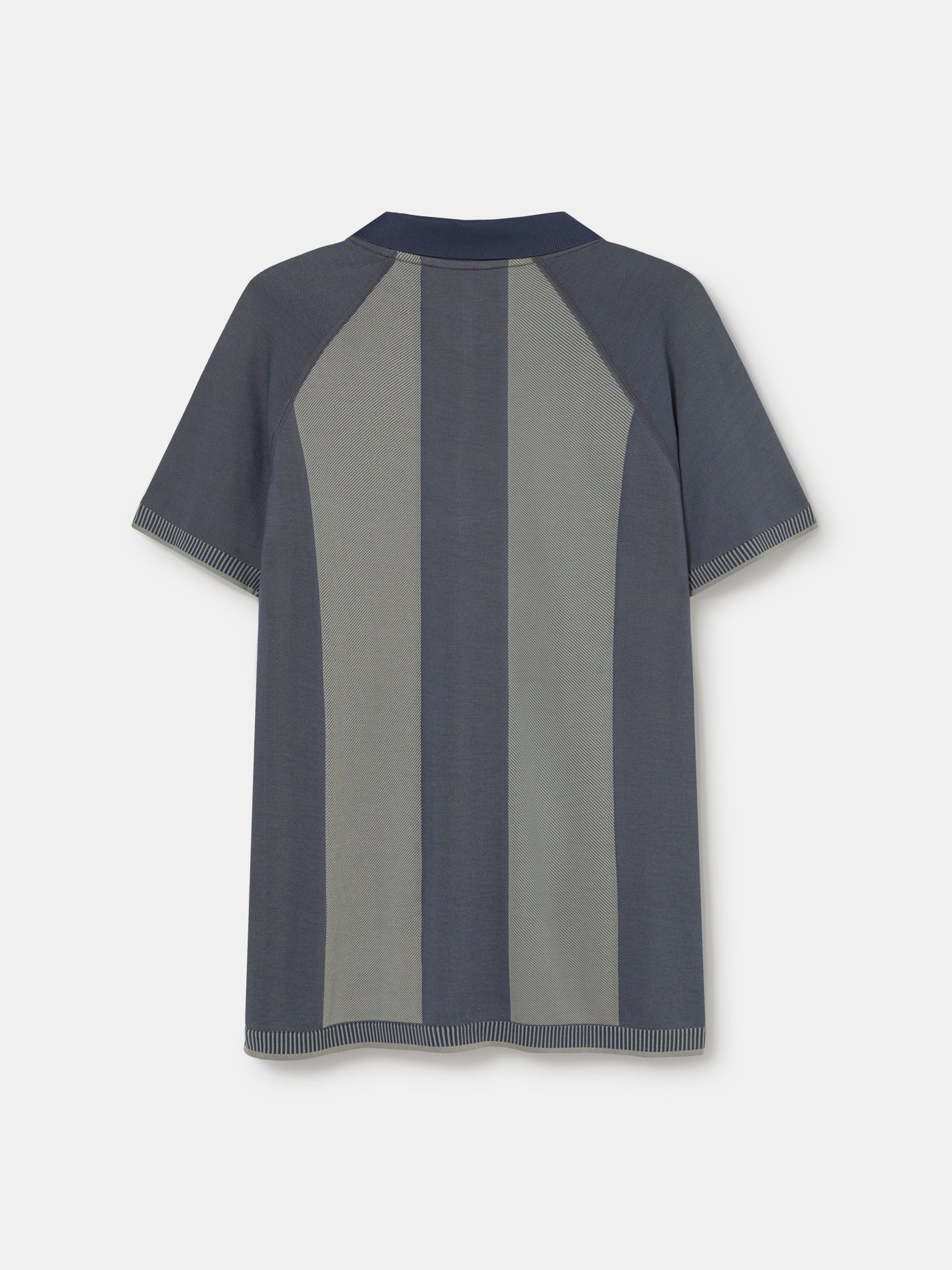 Grey striped retro-style FC Barcelona jersey with crest on the chest and 'Barça' text across the front