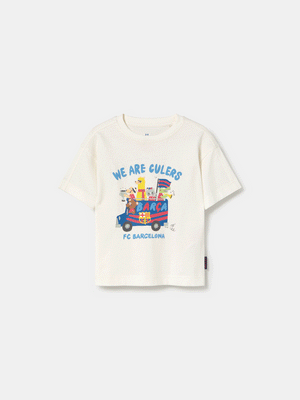 T-shirt blanc Squad Barça - Enfant