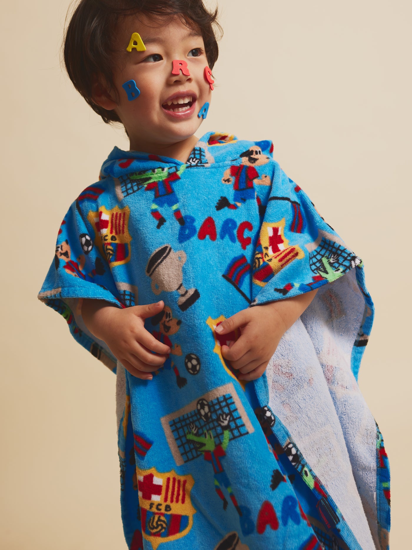 Poncho con Capucha Azul Squad Barça - Niño/a