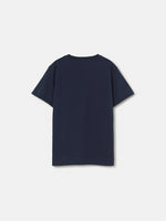  navy FC Barcelona T-shirt with multiple illustrations of Cat Culer, the club’s mascot