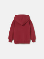  red FC Barcelona hoodie with the text 'Barça' and a cartoon illustration of Cat Culer, the club's mascot, on the front.