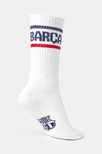 Calcetines Core Blancos con Rayas Barça