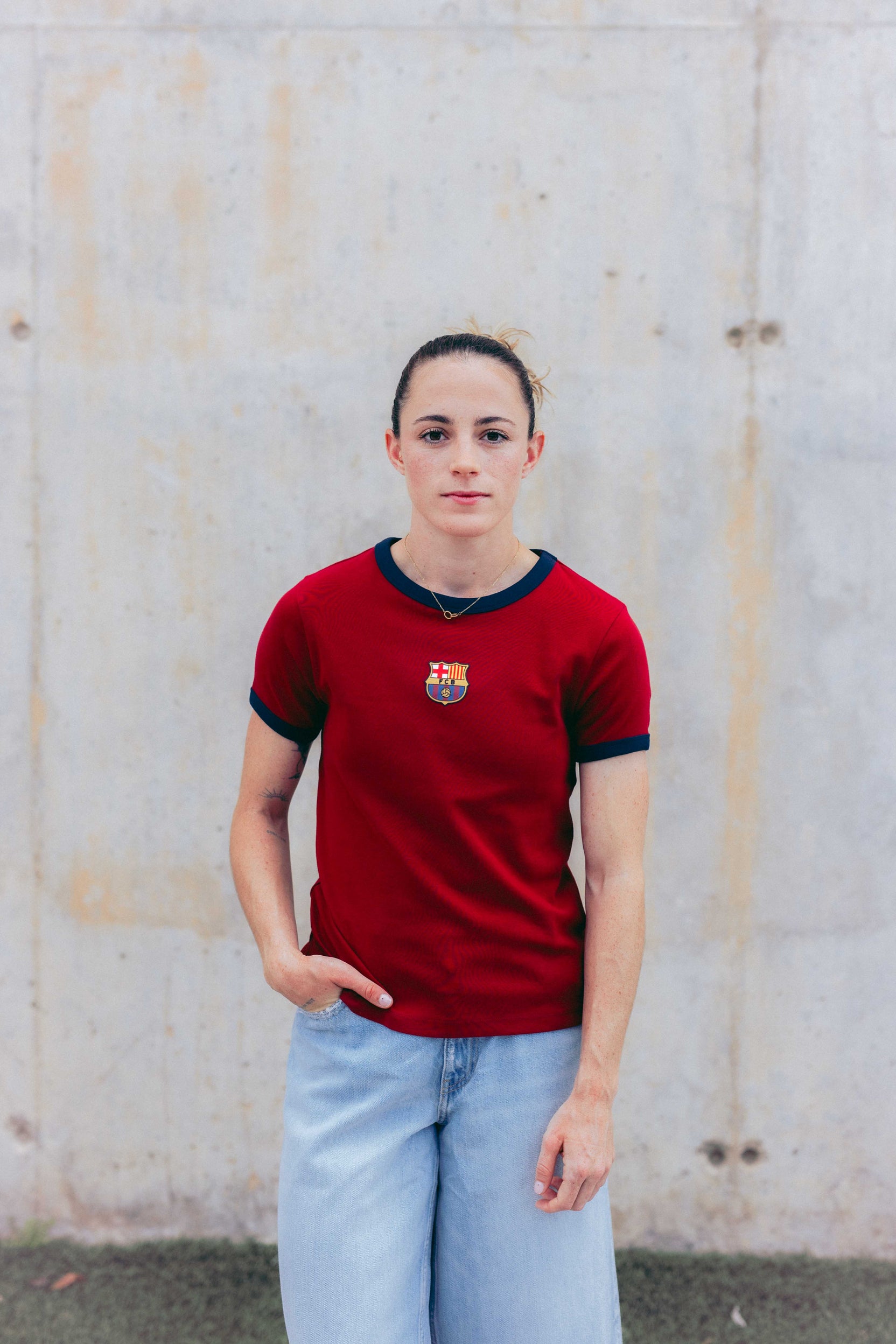 Camiseta roja Barça - Mujer