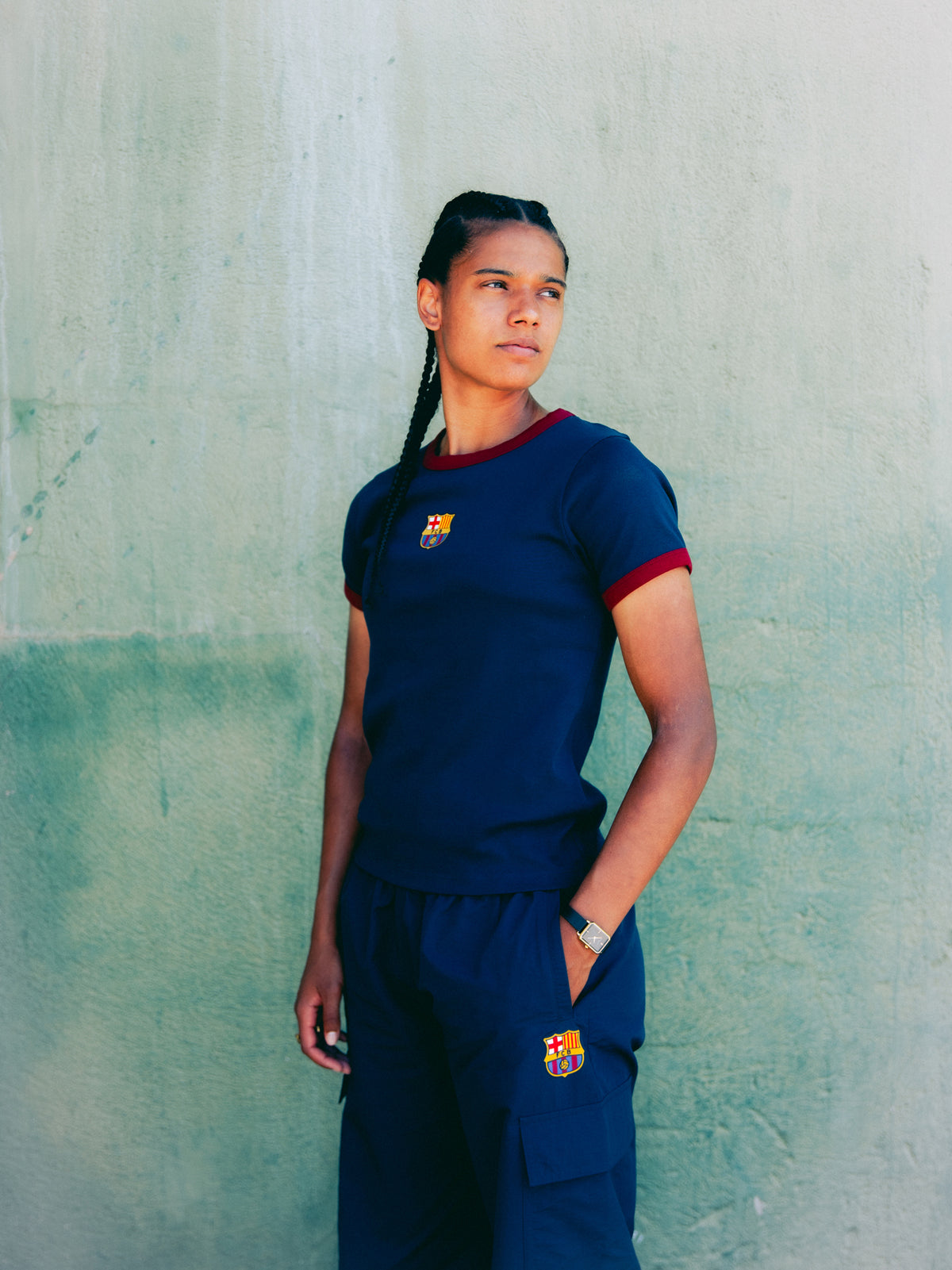 Camiseta Atemporal Azul Marino Barça - Mujer