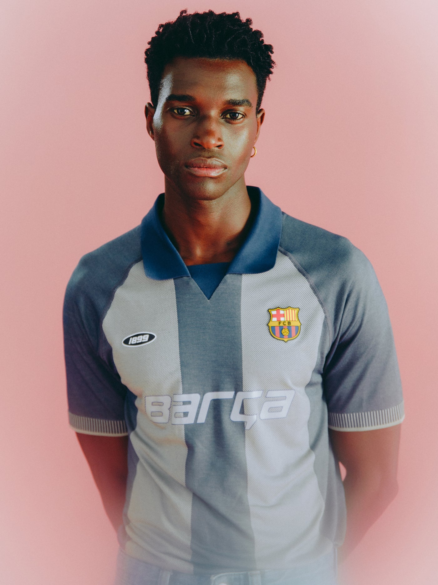 Polo striped navy Festival Barça