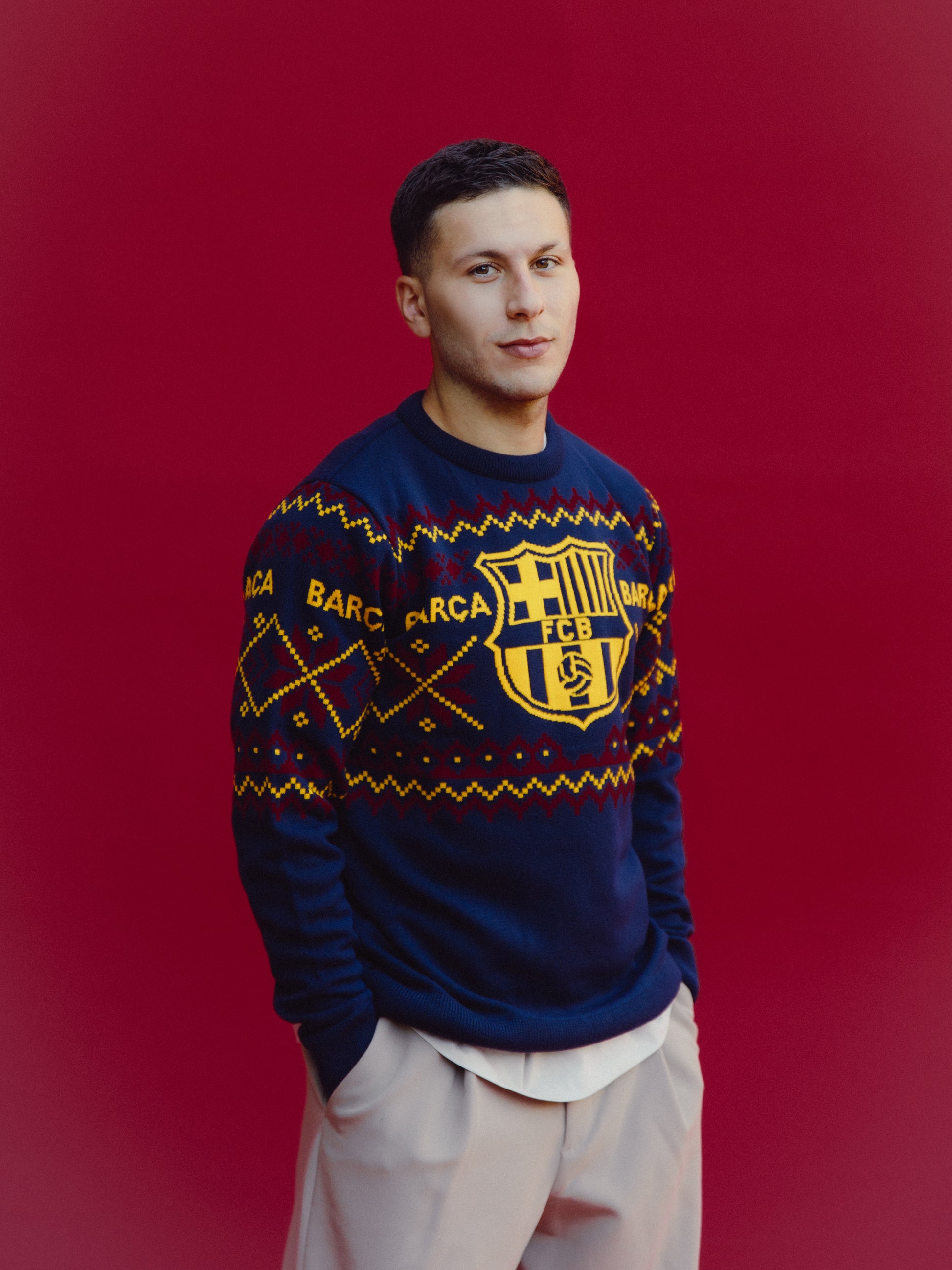 Christmas Jumper Navy FC Barcelona