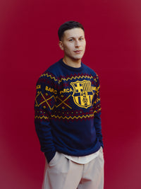 Christmas Jumper Navy FC Barcelona