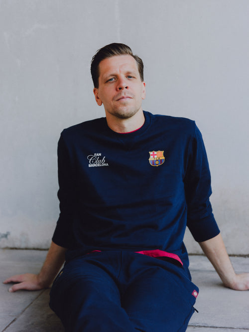 Sudadera Sin Capucha Azul Marino Fan Club Barça