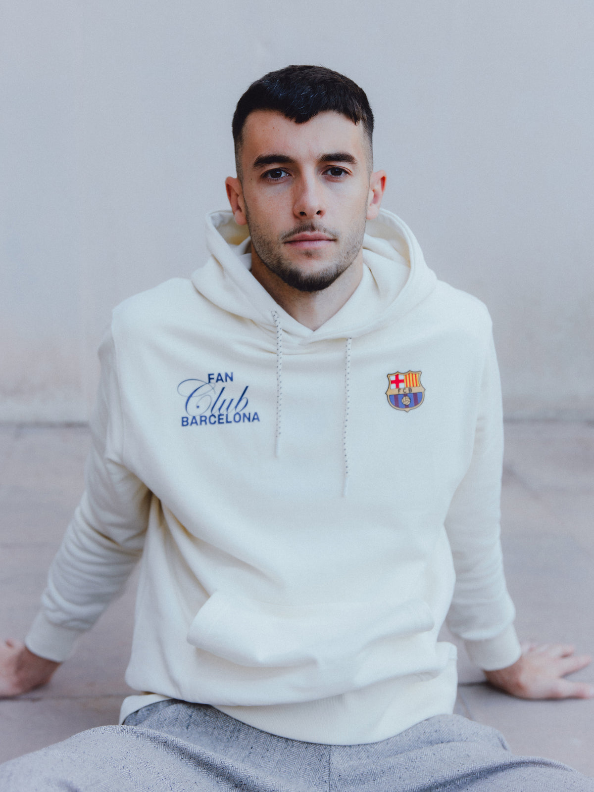 Sweat à Capuche Écru Fan Club Barça