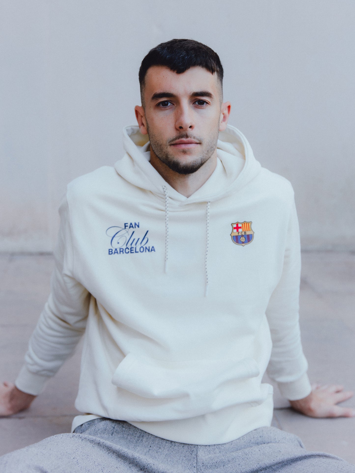 Sweat à Capuche Écru Fan Club Barça