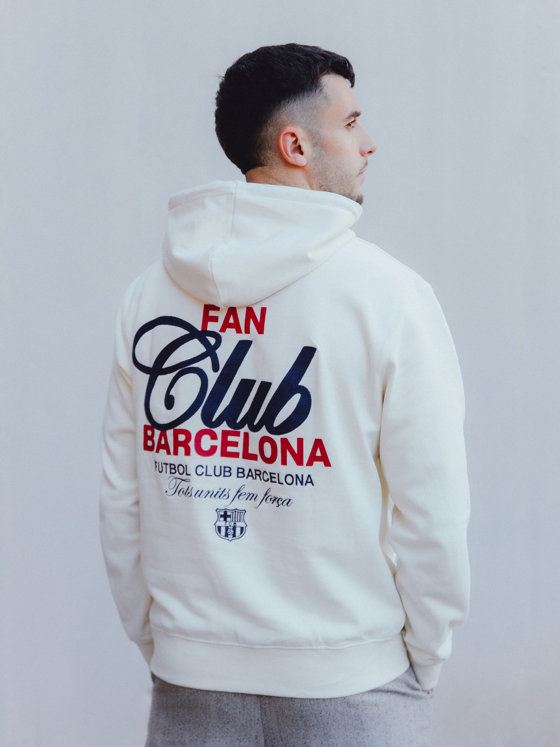 Sweat à Capuche Écru Fan Club Barça