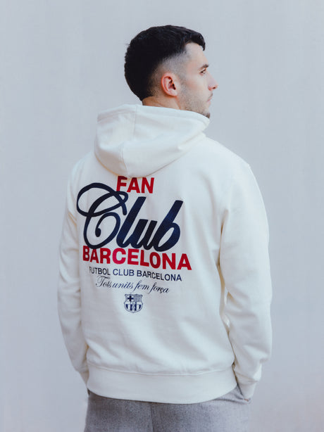 Sudadera con Capucha Ecru Fan Club Barça