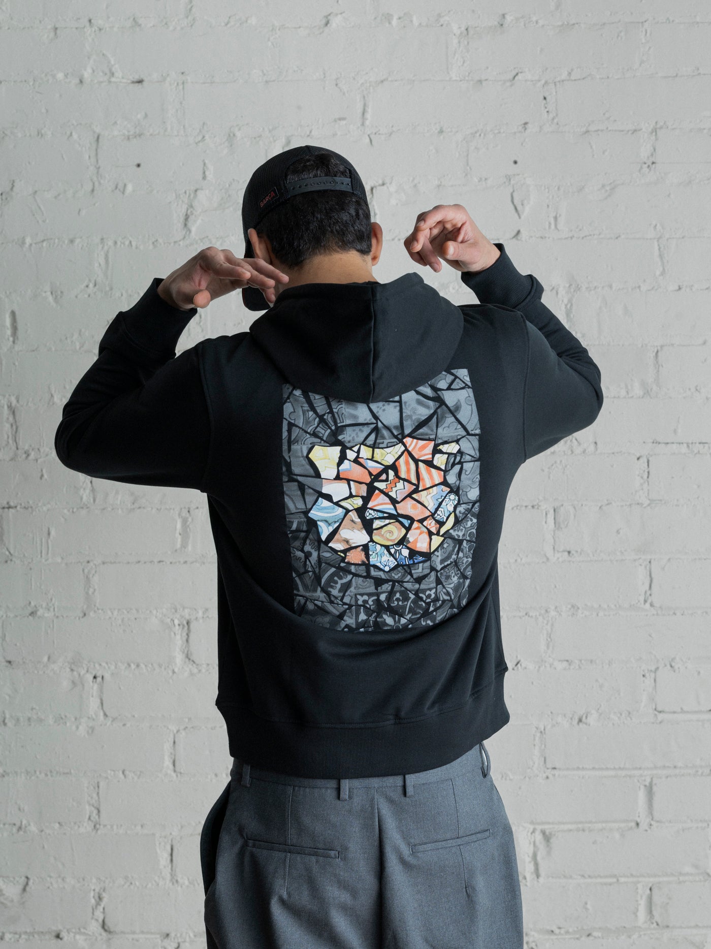 Hoodie black trencadis Barça