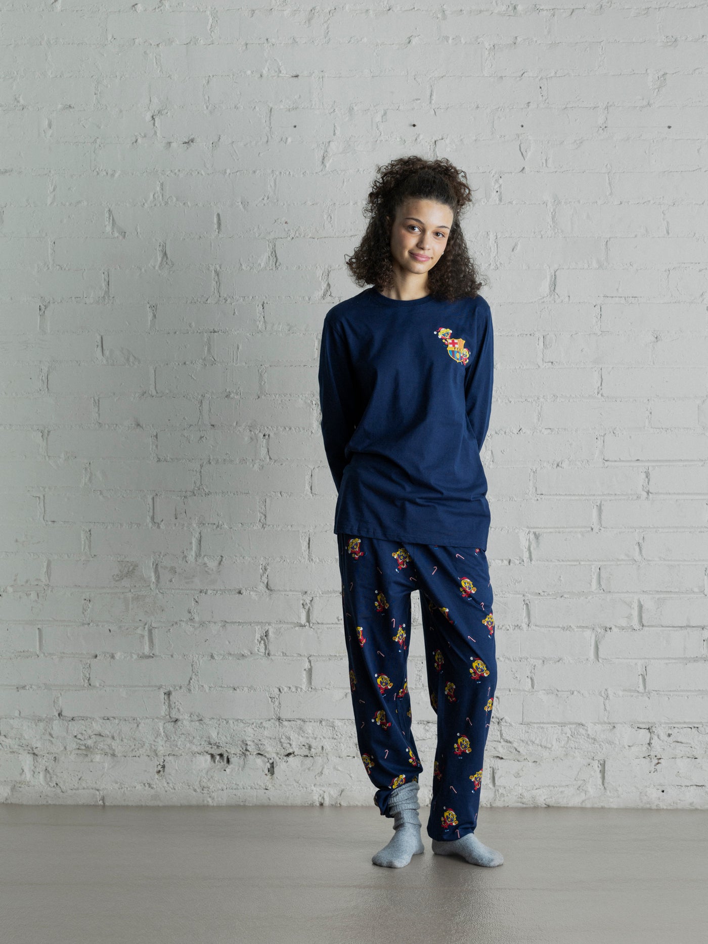 Pyjama de Noël Adulte unisexe bleu marine FC Barcelone