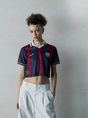Polo moderniste crop du FC Barcelone Oversize - Femme