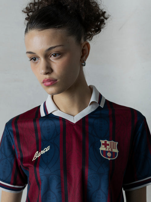 Modernist Crop FC Barcelona Polo Oversize - Women