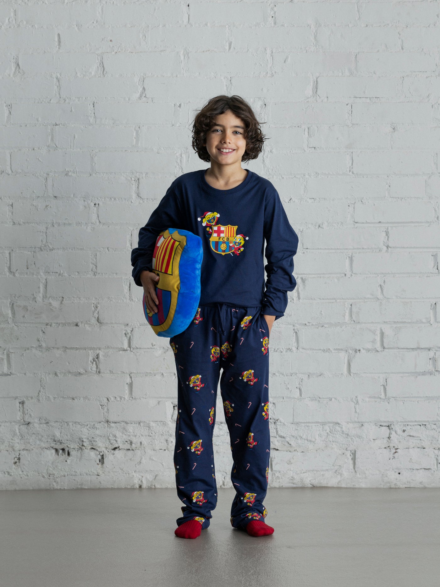 Pyjama de Noël Junior Bleu Marine FC Barcelone 