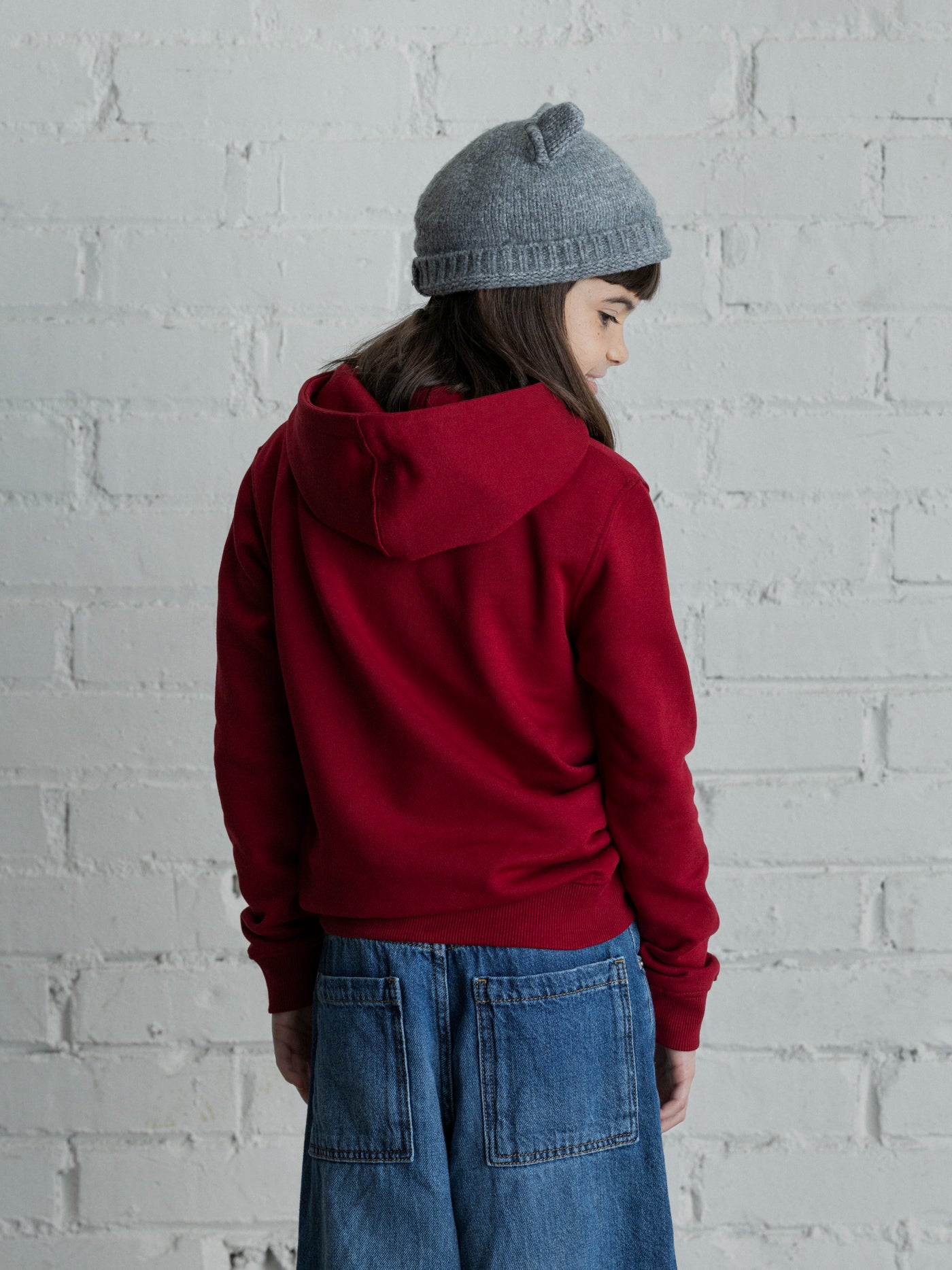 Red Hoodie with Barça Crest - Junior