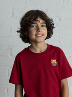 T-Shirt Rouge avec Emblème Barça - Junior