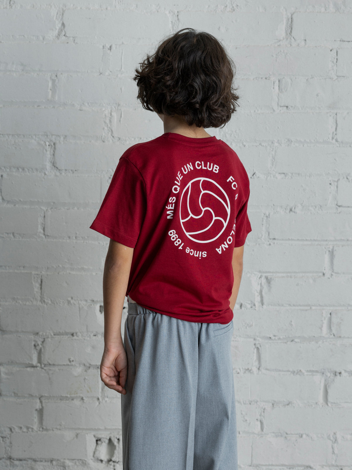 T-Shirt Rouge avec Emblème Barça - Junior