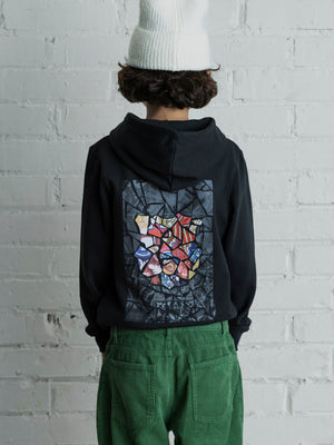 Kapuzenpullover schwarz trencadis Barça - Junior