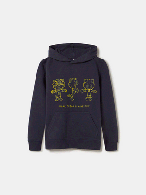 Sweat à Capuche Enfant FC Barcelone – Mascotte CAT CULER et Blason