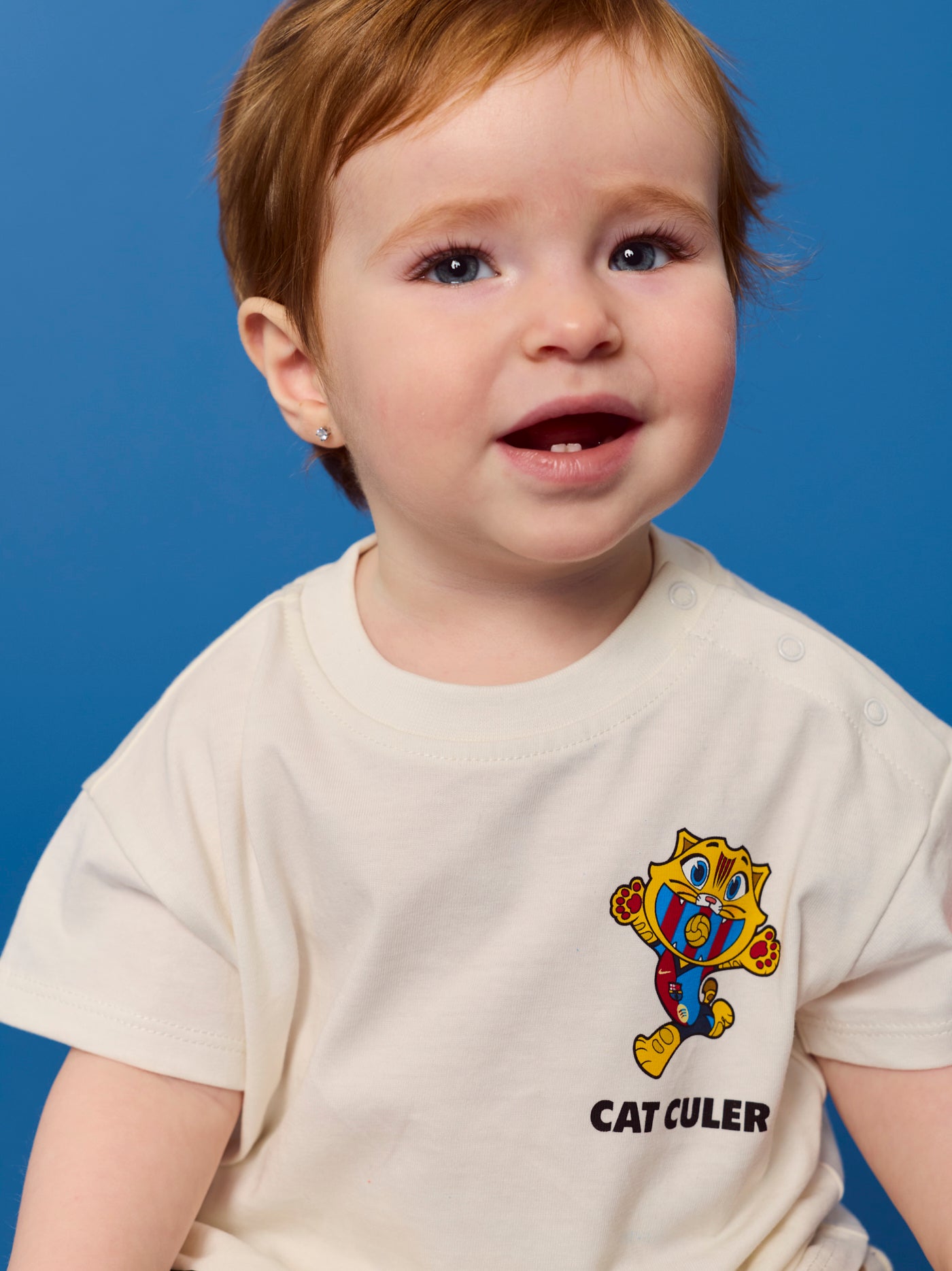 T-shirt Ecru Baby Cat Mood Barça