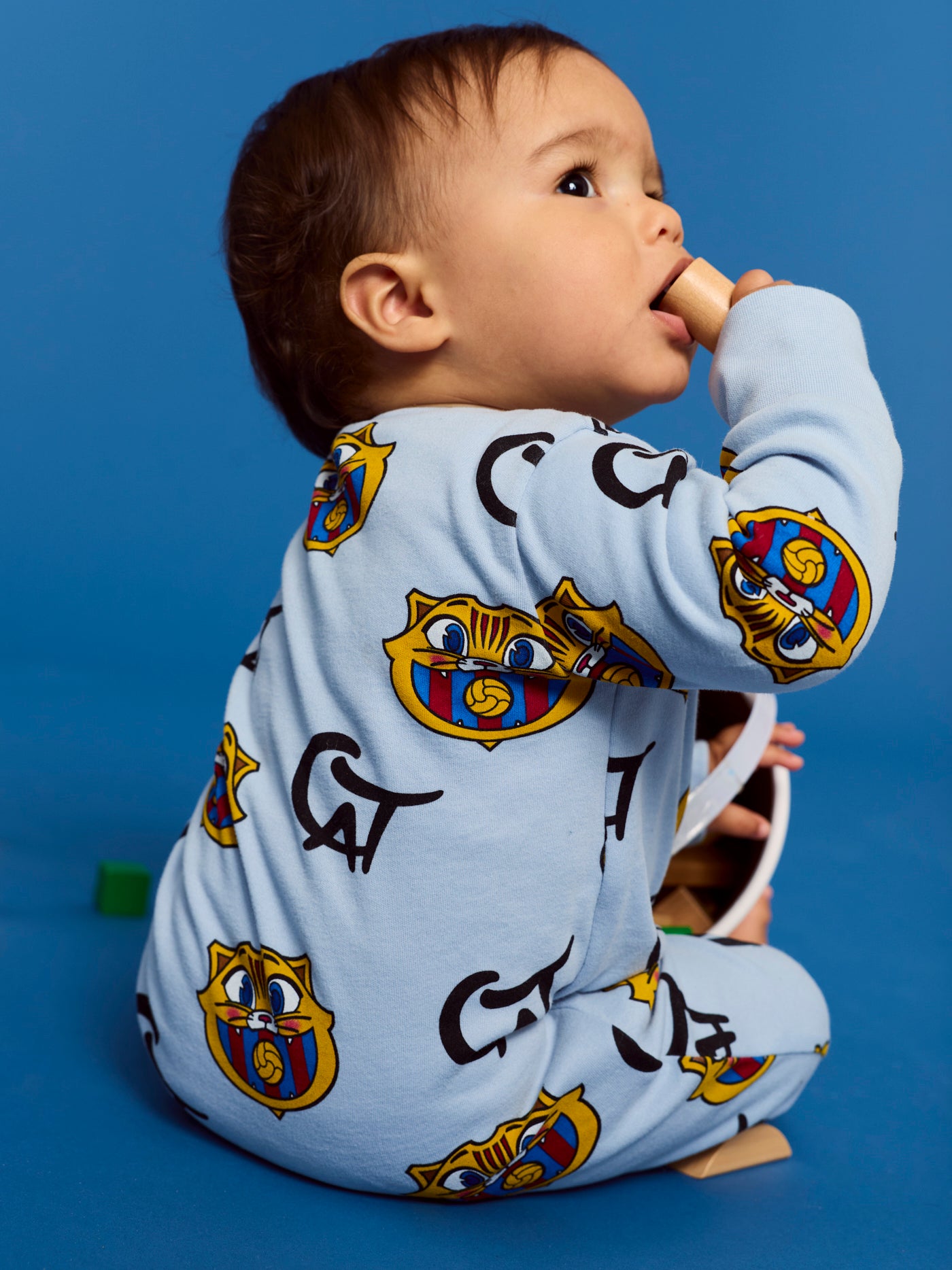 Pijama azul bebé Cat Barça
