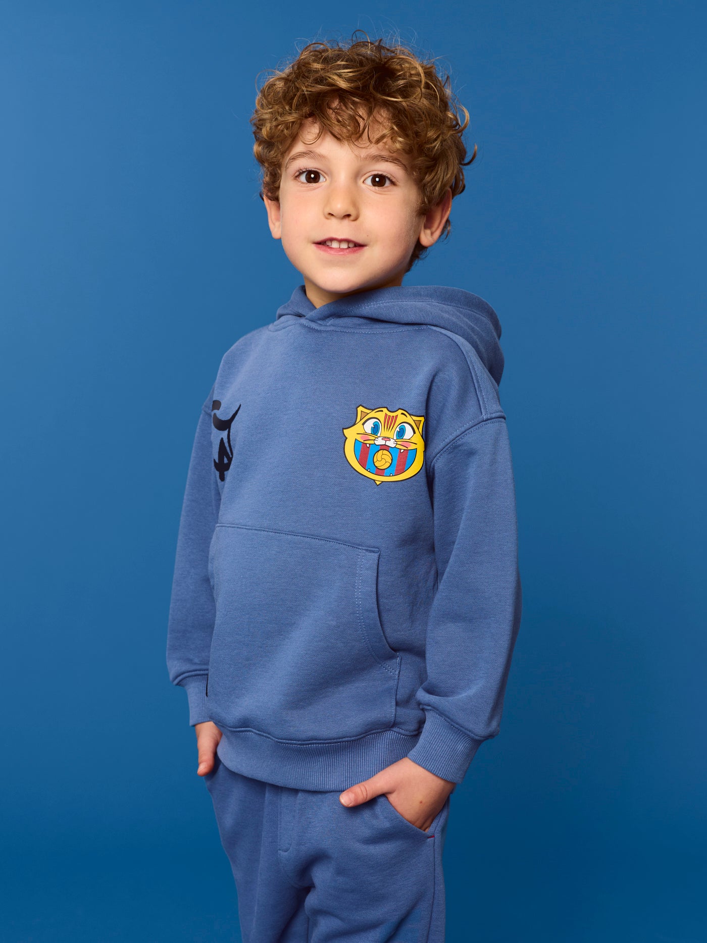 Hoodie Blue Little Kids Cat Goal Barça