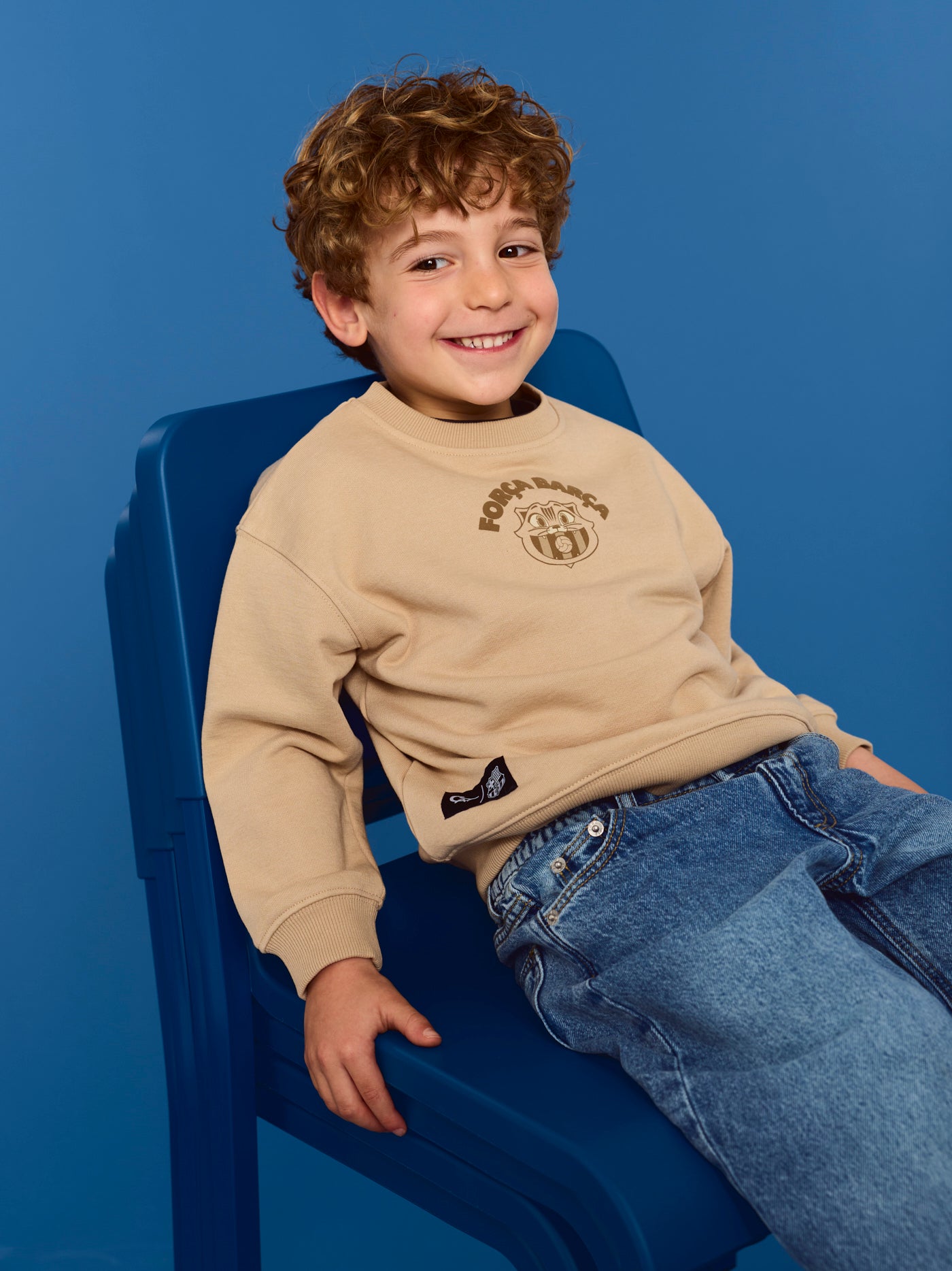 Sudadera beige niño/a Cat Barça