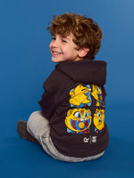 Hoodie Zip Black Little Kids Cat Barça