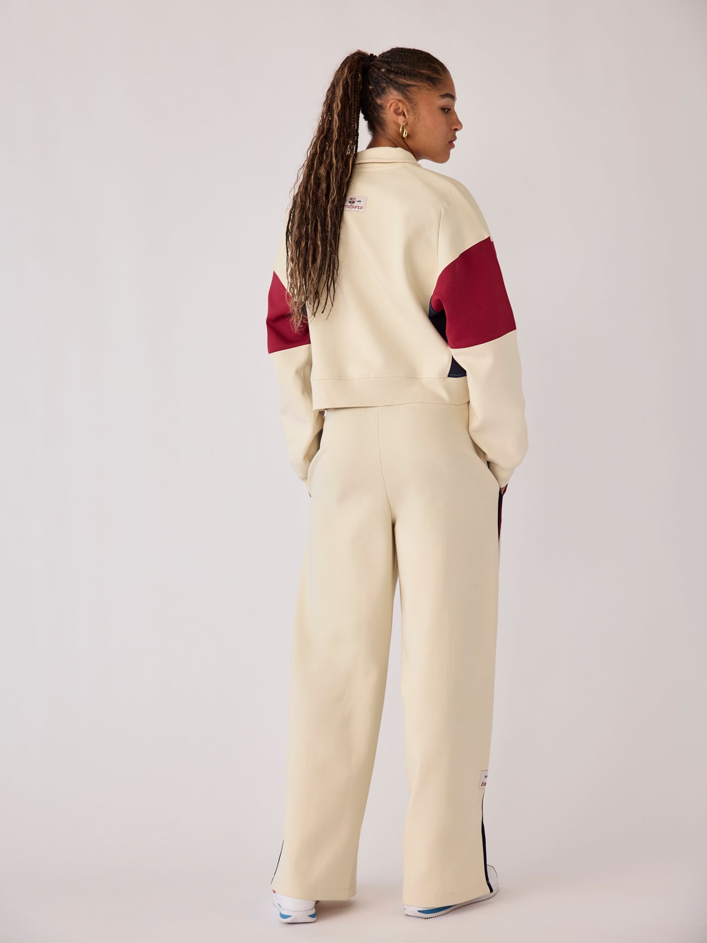 Sudadera Half Zip Mujer Ecru Core Barça