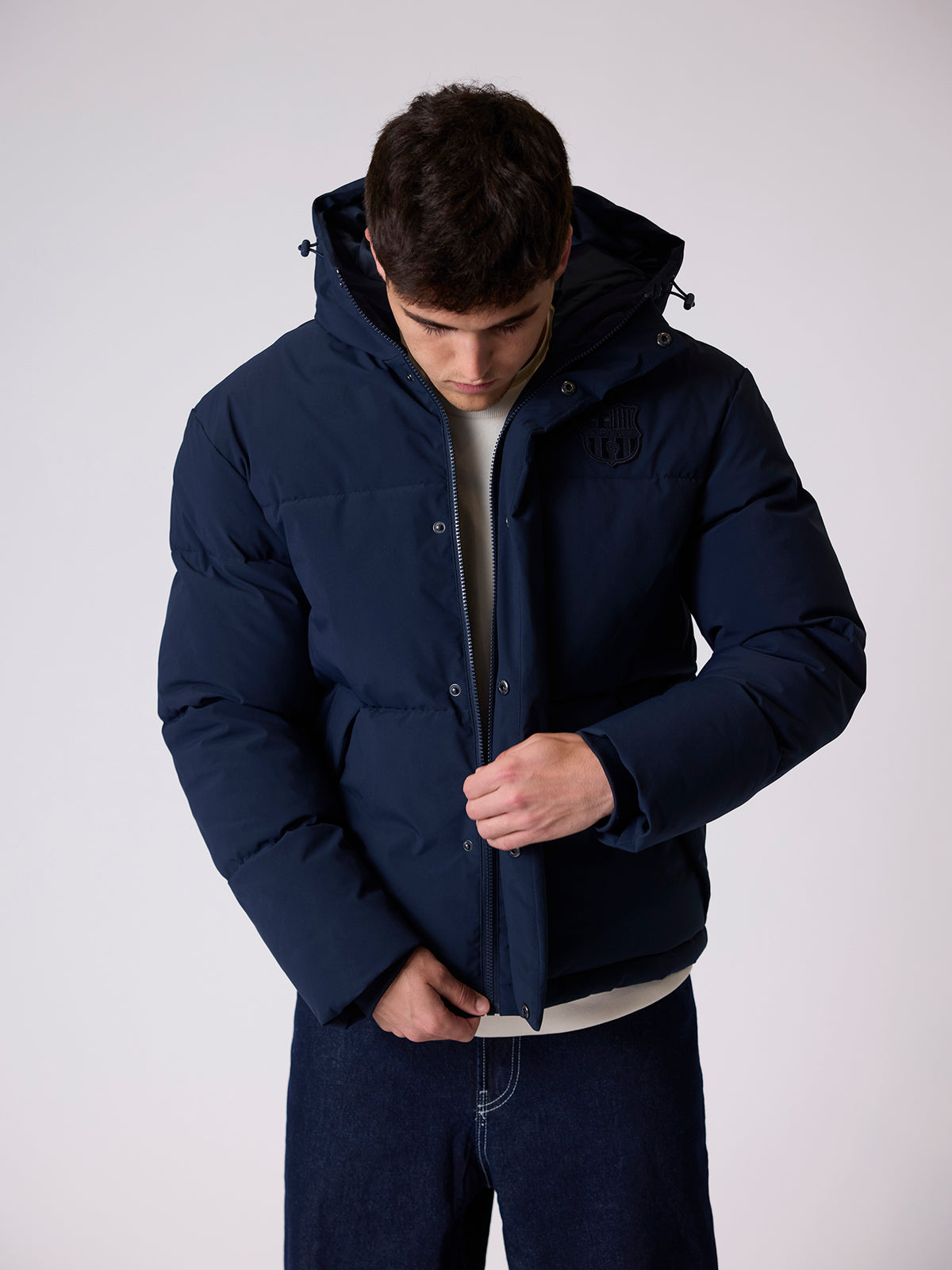 Chaqueta acolchada azul marino Core Barça