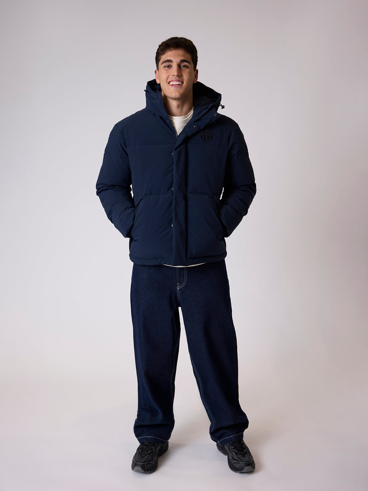 Chaqueta acolchada azul marino Core Barça
