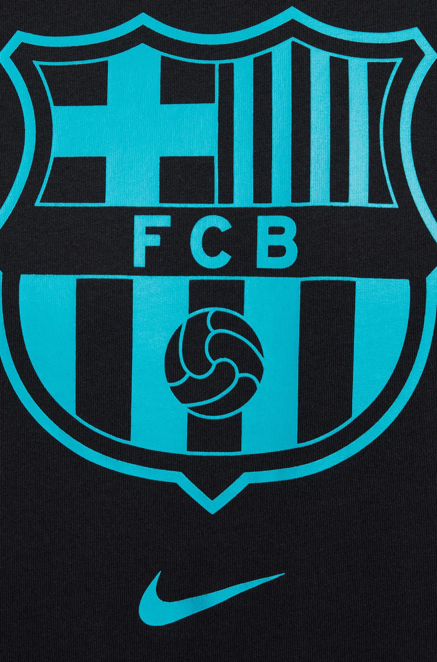  T-Shirt mit schwarzem Mannschaftswappen von Barça Nike